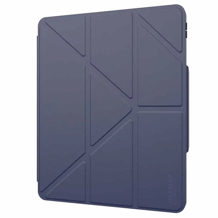 JTLEGEND Para iPad Pro 13 (2024) Capa Origami Stand PU Couro Inteligente Capa com Suporte para Lápis - Índigo