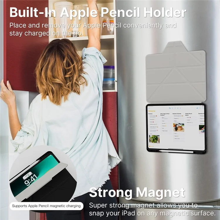 JTLEGEND Para iPad Air 13 (2024) / iPad Pro 12.9 (2020) / (2021) / (2022) Funda Origami Soporte Cubierta de Tableta de Cuero PU