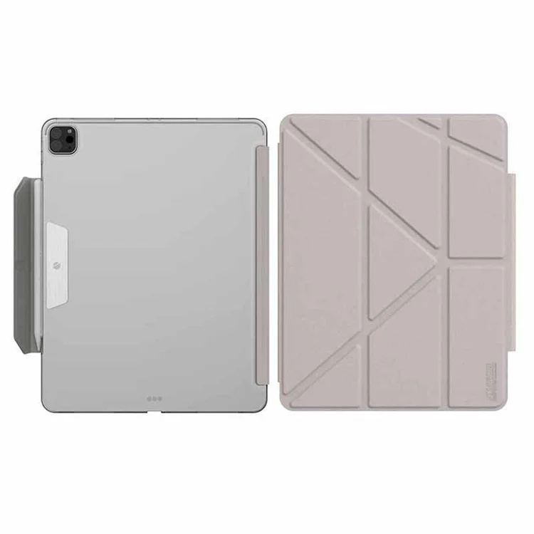 JTLEGEND For iPad Pro 13 (2024) Stand Case Anti-Scratch PU Leather Tablet Cover with Pencil Holder - Grey