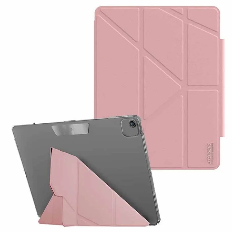 JTLEGEND para iPad Air 13 (2024) / iPad Pro 12.9 (2020) / (2021) / (2022) Funda Origami de Soporte PU Cuero Tapa Tableta - Rosa