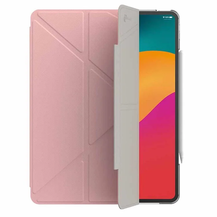 JTLEGEND para iPad Air 13 (2024) / iPad Pro 12.9 (2020) / (2021) / (2022) Funda Origami de Soporte PU Cuero Tapa Tableta - Rosa