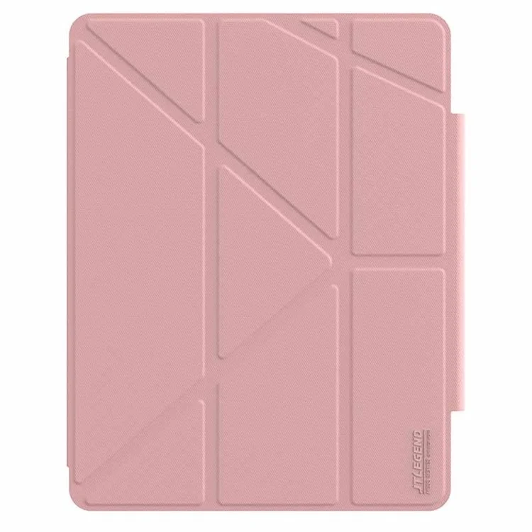 JTLEGEND para iPad Air 13 (2024) / iPad Pro 12.9 (2020) / (2021) / (2022) Funda Origami de Soporte PU Cuero Tapa Tableta - Rosa