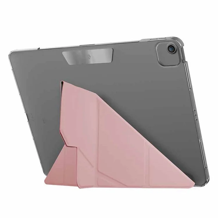 JTLEGEND para iPad Air 13 (2024) / iPad Pro 12.9 (2020) / (2021) / (2022) Funda Origami de Soporte PU Cuero Tapa Tableta - Rosa