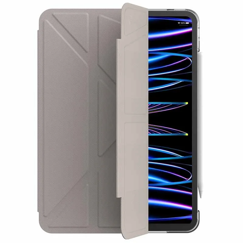 JTLEGEND For iPad Pro 11 (2025) / 11 (2024) Case Scratch-Proof Stand PU Leather Tablet Cover with Pencil Holder - Grey