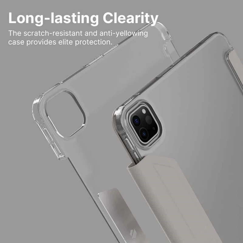 JTLEGEND For iPad Pro 11 (2025) / 11 (2024) Case Scratch-Proof Stand PU Leather Tablet Cover with Pencil Holder - Grey