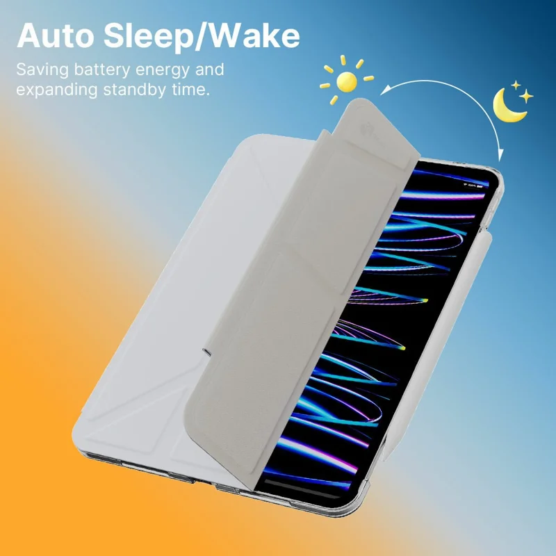 JTLEGEND For iPad Pro 11 (2025) / 11 (2024) Case Scratch-Proof Stand PU Leather Tablet Cover with Pencil Holder - Grey