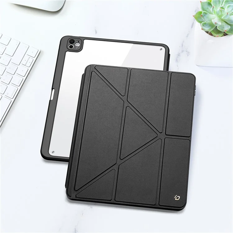 DUX DUCIS Magi Series für iPad Pro 11 (2024) Hülle Origami-Ständer PU-Leder Smart Cover Abnehmbar - Schwarzf