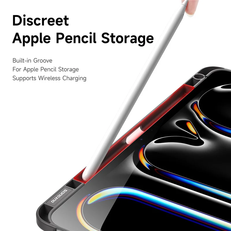 Чехол DUX DUCIS Magi Series для iPad Pro 11 (2024) с функцией оригами, стоек, из искусственной кожи, со съемной крышкой - серый