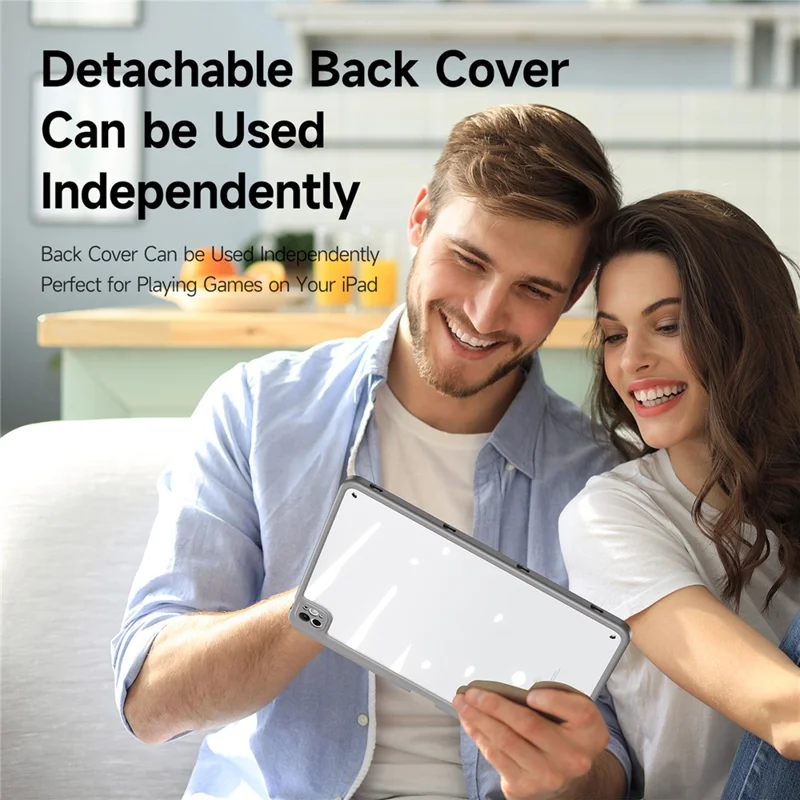 DUX DUCIS Magi Series for iPad Pro 13 (2025) / 13 (2024) Case PU Leather+PC+TPU Tablet Cover Support Auto Wake / Sleep - Grey