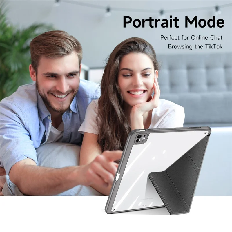 DUX DUCIS Magi Series for iPad Pro 13 (2025) / 13 (2024) Case PU Leather+PC+TPU Tablet Cover Support Auto Wake / Sleep - Grey