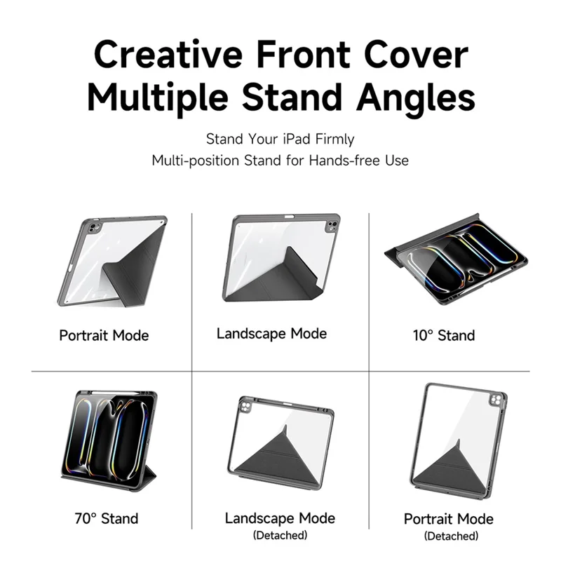 DUX DUCIS Magi Series for iPad Pro 13 (2025) / 13 (2024) Case PU Leather+PC+TPU Tablet Cover Support Auto Wake / Sleep - Grey