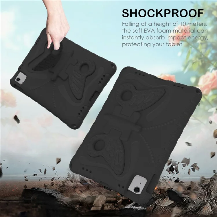 Custodia per iPad Air 11 (2024) Butterfly EVA Tablet Cover con supporto / tracolla - Nero