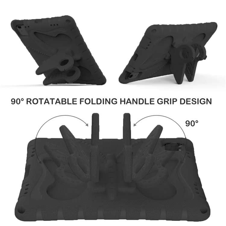 Custodia per iPad Air 11 (2024) Butterfly EVA Tablet Cover con supporto / tracolla - Nero