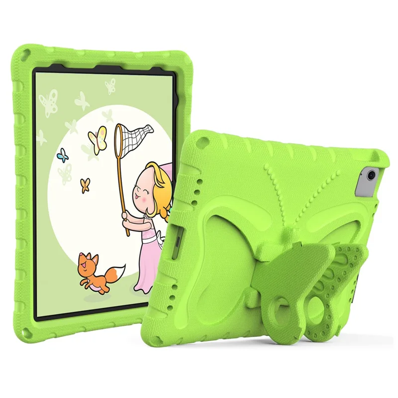 For iPad Air 11 (2026) / (2025) / (2024) Case Butterfly EVA Tablet Cover with Kickstand / Shoulder Strap - Green