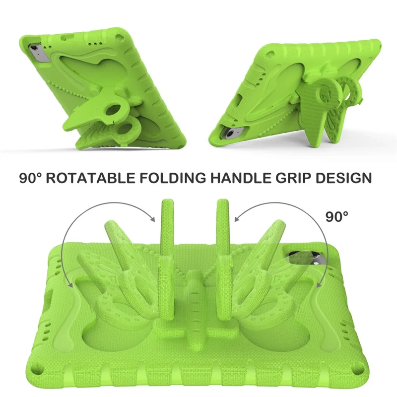 For iPad Air 11 (2026) / (2025) / (2024) Case Butterfly EVA Tablet Cover with Kickstand / Shoulder Strap - Green