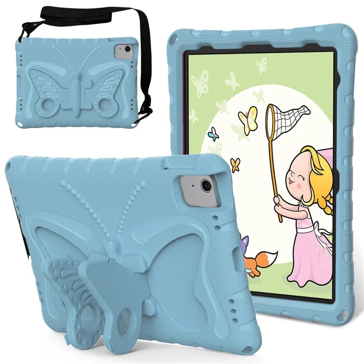 Funda para iPad Air 11 (2024) Funda de Tablet Mariposa EVA con Soporte / Correa de Hombro - Azul Bebé