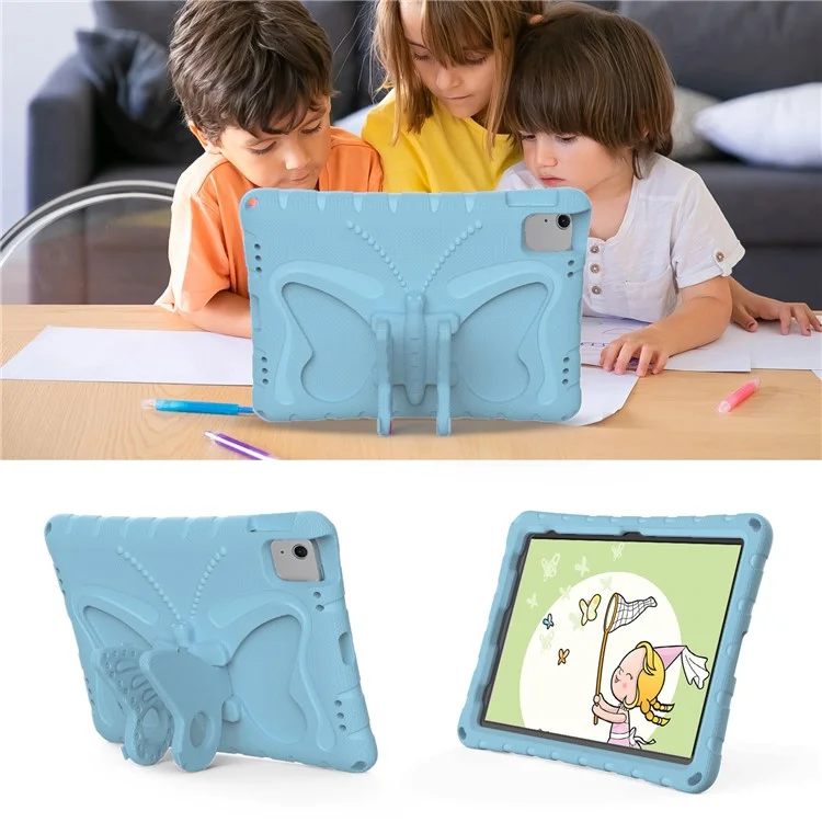 Funda para iPad Air 11 (2024) Funda de Tablet Mariposa EVA con Soporte / Correa de Hombro - Azul Bebé