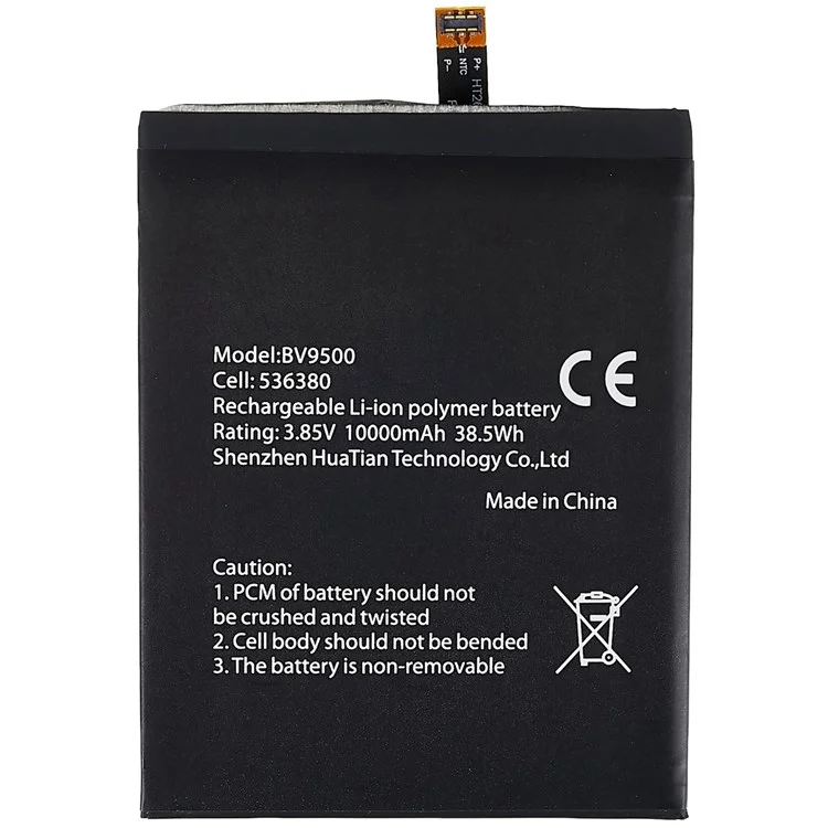 Para Blackview BV9500/BV9500 Pro 3.85V 10000mah Montagem de Polílimor de Ion li (celulas Dupla Caminhada) (encodes: 536380) (sem Logotipo)