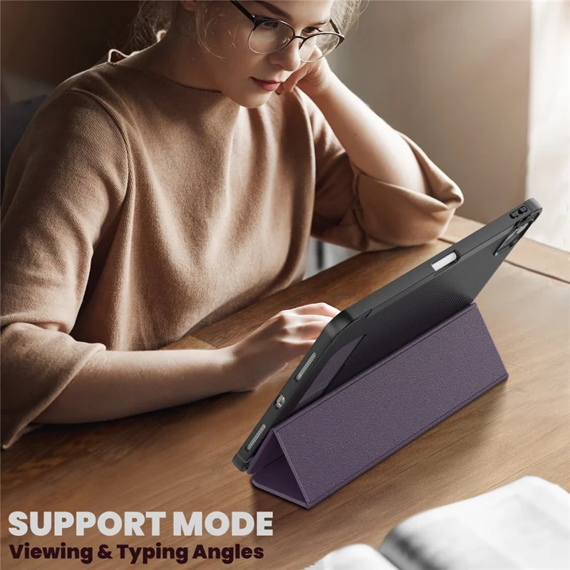 Para iPad Air (2020) / (2022) / Air 11 (2024) / iPad Pro 11 pulgadas (2018) / (2020) / (2021) / (2022) Funda de Cuero para Tableta - Púrpura