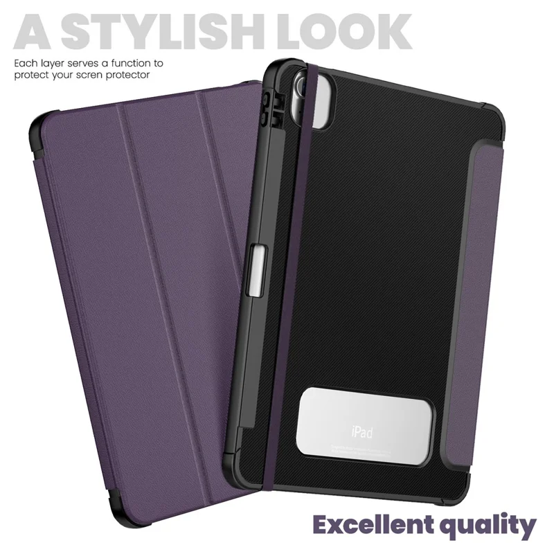 Para iPad Air (2020) / (2022) / Air 11 (2024) / iPad Pro 11 pulgadas (2018) / (2020) / (2021) / (2022) Funda de Cuero para Tableta - Púrpura