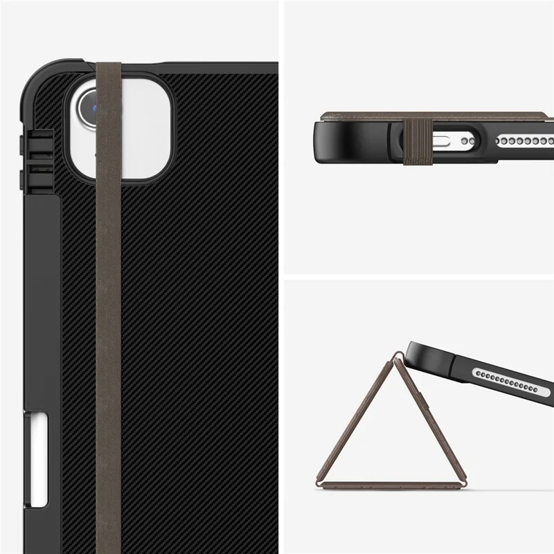 Para iPad Air (2020) / (2022) / Air 11 (2024) / iPad Pro 11 polegadas (2018) / (2020) / (2021) / (2022) Capa de Couro para Tablet - Marrom