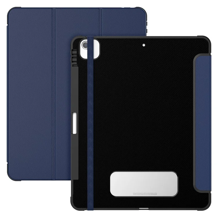 Para iPad Air 13 (2024) / iPad Pro 13 (2024) / Pro 12.9 (2022) / (2021) / (2020) / (2018) Funda con Soporte de Cuero para Tableta - Azul Marino