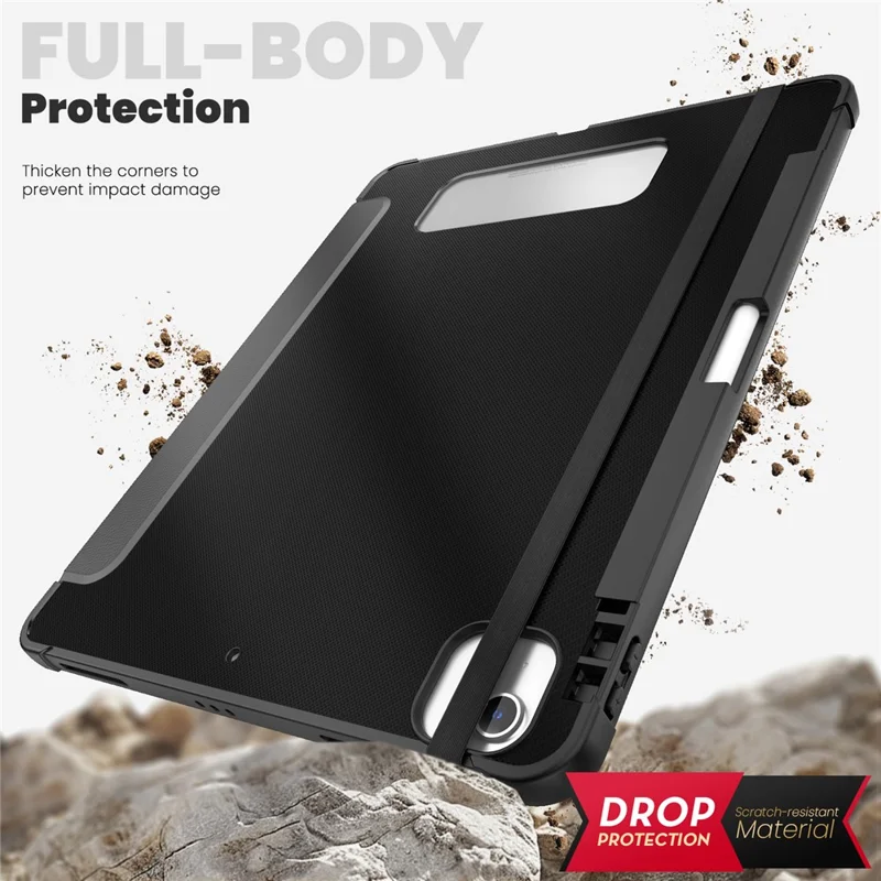 Per iPad Air 13 (2024) / iPad Pro 13 (2024) / Pro 12.9 (2022) / (2021) / (2020) / (2018) Custodia Stand Pelle Custodia Tablet - Nero