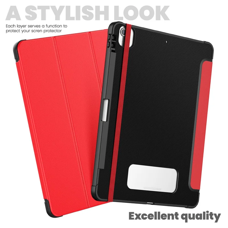 Para iPad Air 13 (2024) / iPad Pro 13 (2024) / Pro 12.9 (2022) / (2021) / (2020) / (2018) Funda con Soporte de Cuero para Tablet - Rojo