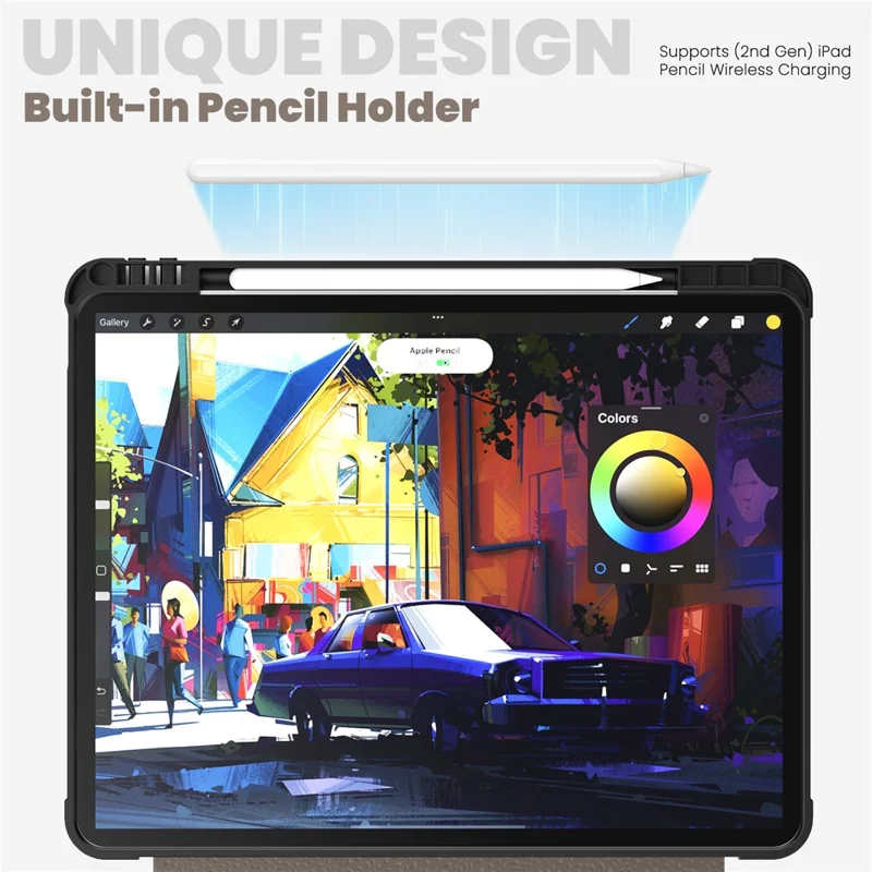 For iPad Air 13 (2025) / (2024) / Pro 13 (2024) / Pro 12.9 (2022) / (2021) / (2020) / (2018) Case Stand Leather Tablet Cover - Brown