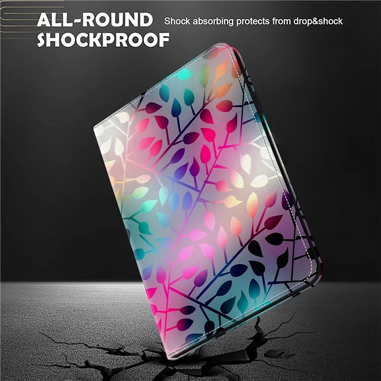Para Xiaomi Pad 6S Pro 12.4 Capa de Couro Estampada Padrão Tablet Cover - Folha de Bordo