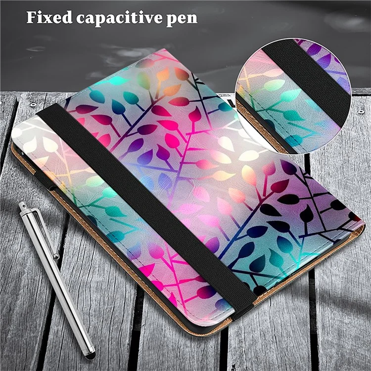 Para Xiaomi Pad 6S Pro 12.4 Capa de Couro Estampada Padrão Tablet Cover - Folha de Bordo