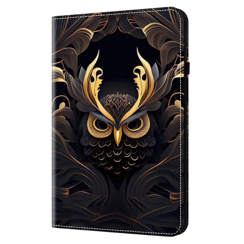 Para Xiaomi Pad 6S Pro 12.4 Capa de Couro Padrão Impresso Capa de Tablet - Owl