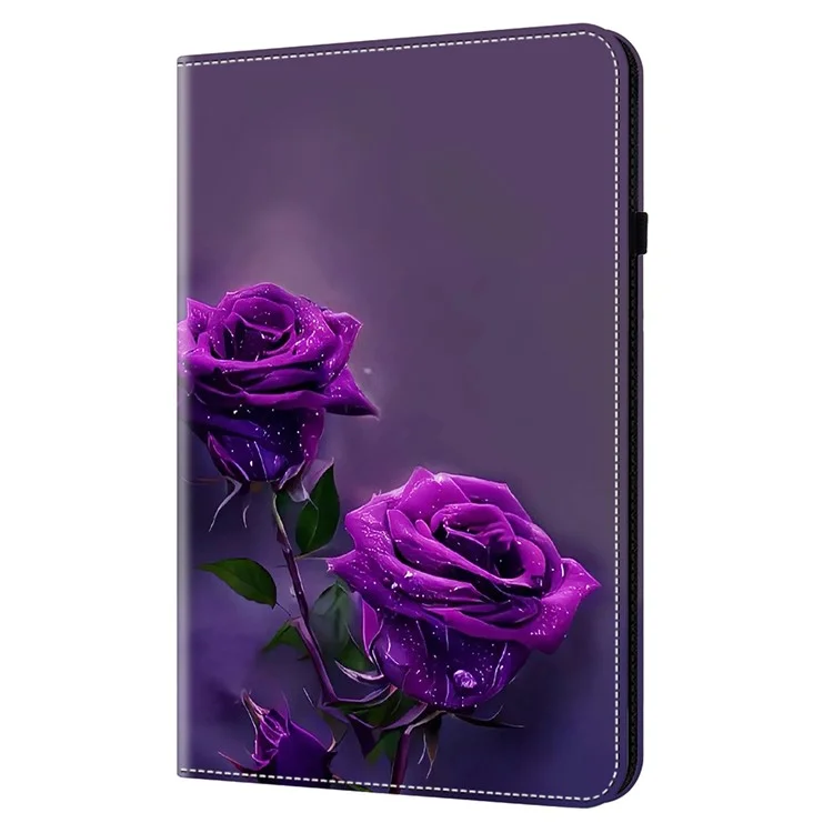 For Lenovo Tab M11 / Xiaoxin Pad 11 2024 Case Leather Tablet Cover with Card Holder -  Purple Rose