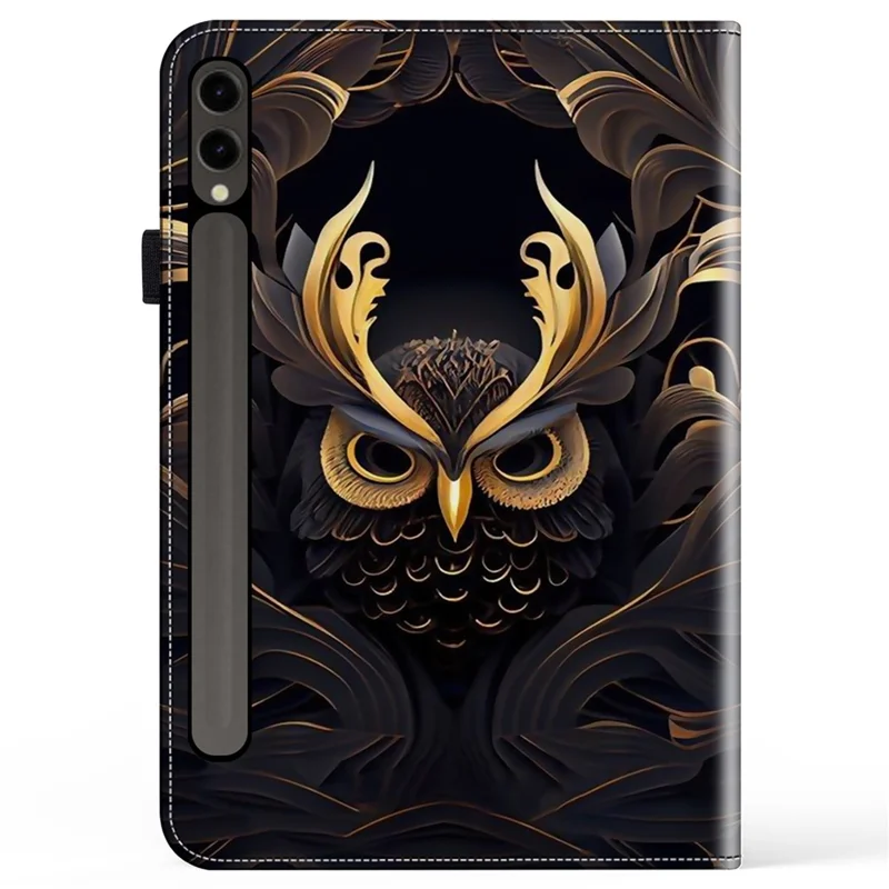 Für Samsung Galaxy Tab S10+ / S9+ / S9 FE+ Case Muster Bedruckung PU Leder Tablet Hülle mit Ständer Funktion - Eule
