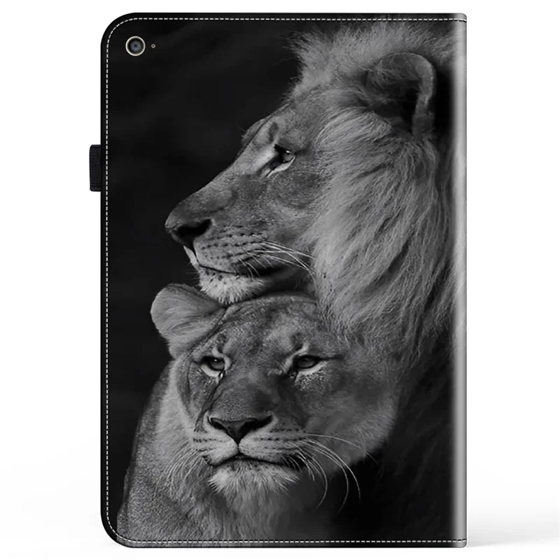 Für iPad Air (2013) / Air 2 / iPad 9.7 Zoll (2017) / (2018) Hülle PU-Leder Tablet-Cover Muster Standhalterung - Paar Löwen