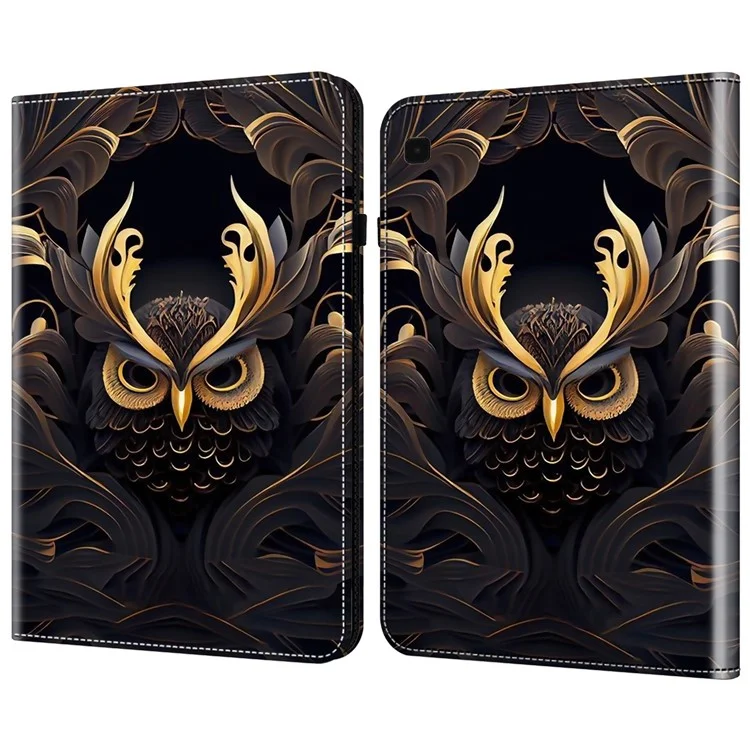 Para Samsung Galaxy Tab S6 Lite (2020) / (2022) / (2024) Capa de Couro da Capa da Tabuleta dos Slots do Cartão - Coruja