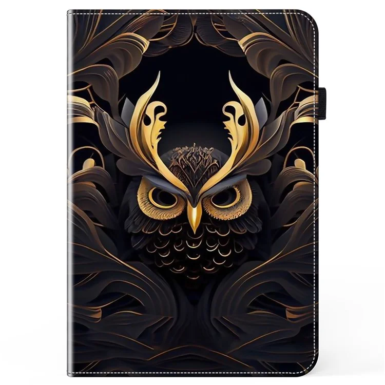 Para Samsung Galaxy Tab S6 Lite (2020) / (2022) / (2024) Capa de Couro da Capa da Tabuleta dos Slots do Cartão - Coruja