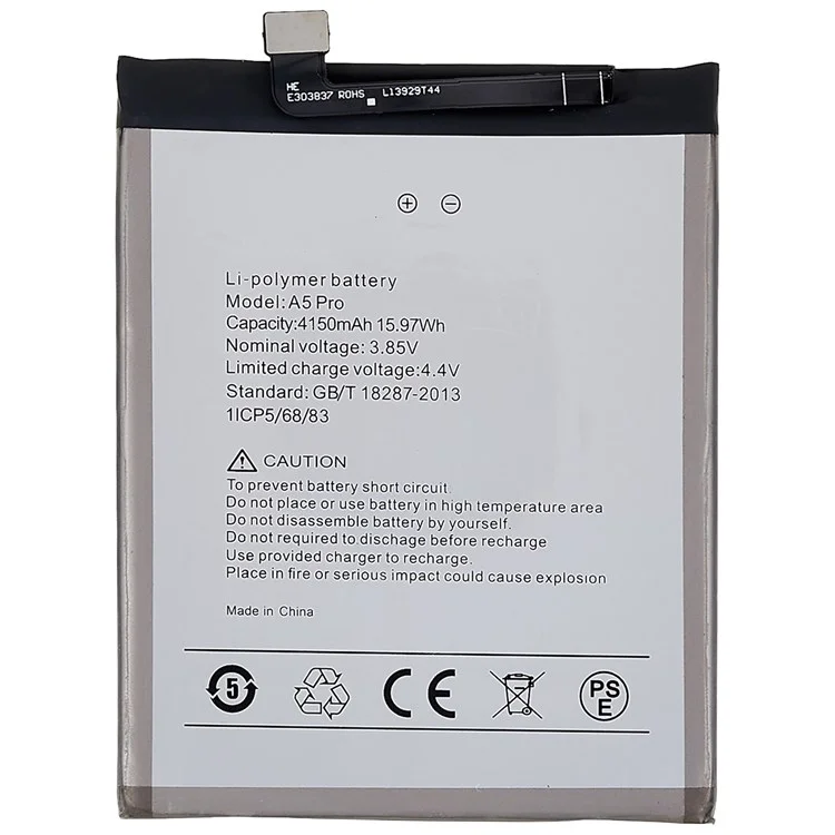 For Umidigi A5 Pro 3.85V 4150mAh Rechargeable Li-Polymer Battery Replacement