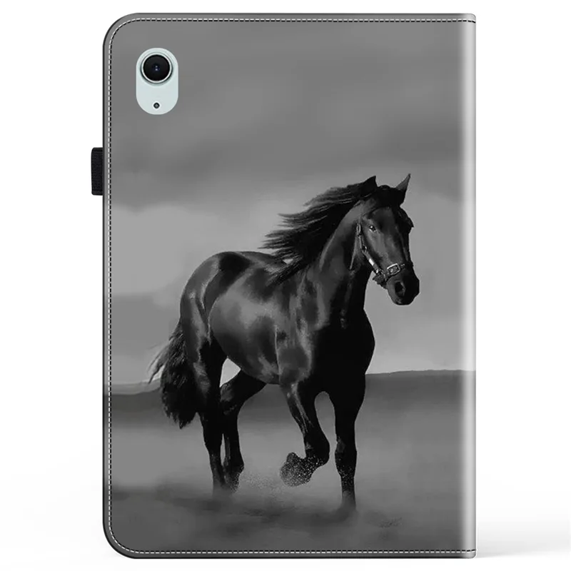 Funda de piel para iPad 10.9 (2022) Pretty Folio Stand Protective Tablet Cover - Black Horse