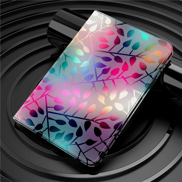 Para iPad Pro 12.9 (2020) / (2021) / (2022) / iPad Air 13 (2024) Funda con Patrón de Cuero PU con Soporte y Ranuras para Tarjetas - Hoja de Arce