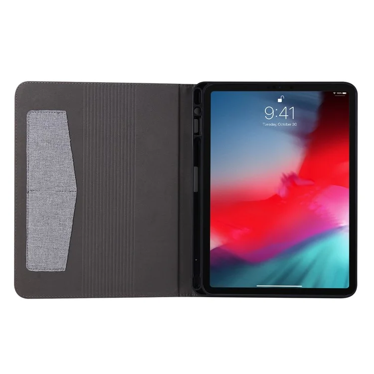 Für iPad Air 13 (2024) Hülle mit Kartenfächern, Ständer, Leder-Tablet-Hülle mit Stifthalter - Grau
