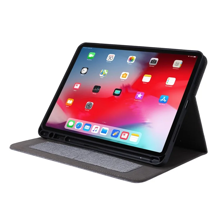 Für iPad Air 13 (2024) Hülle mit Kartenfächern, Ständer, Leder-Tablet-Hülle mit Stifthalter - Grau