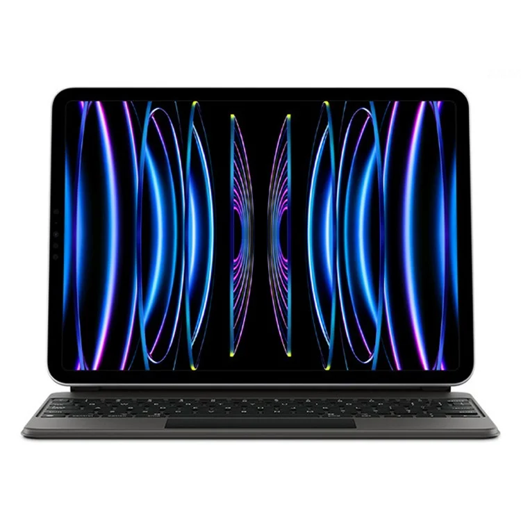 Für iPad Pro 13 (2024) Magnetisch Schwimmendes Bluetooth-Tastatur + Leder-Tablet-Hülle - Schwarz