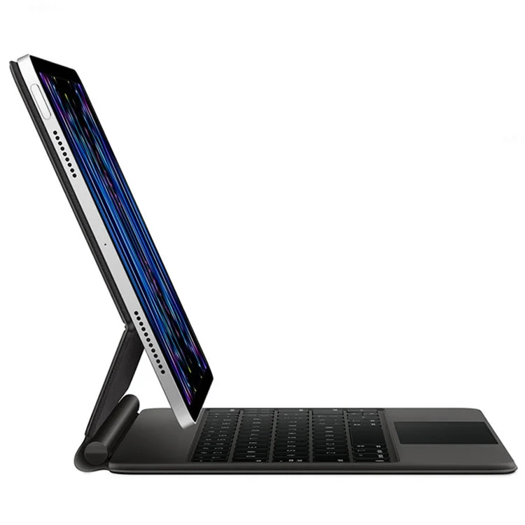 Для iPad Pro 11 (2022) / (2021) / (2020) / (2018) / Air (2020) / (2022) / Air 11 (2024) Magnetic Floating Bluetooth Keyboard + Leather Tablet Case - Черный