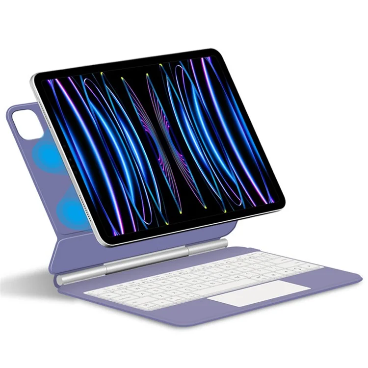 Tastiera Bluetooth a levitazione magnetica per iPad Air 13 (2024) / iPad Pro 12.9 (2022) / (2021) / (2020) / (2018) Custodia per tablet in pelle - Viola