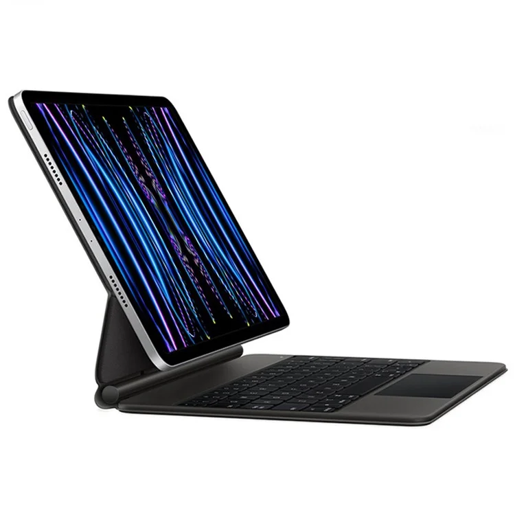 Für iPad Pro 11 (2024) Magnetische schwebende Bluetooth-Tastatur + Leder-Tablet-Hülle - Schwarz