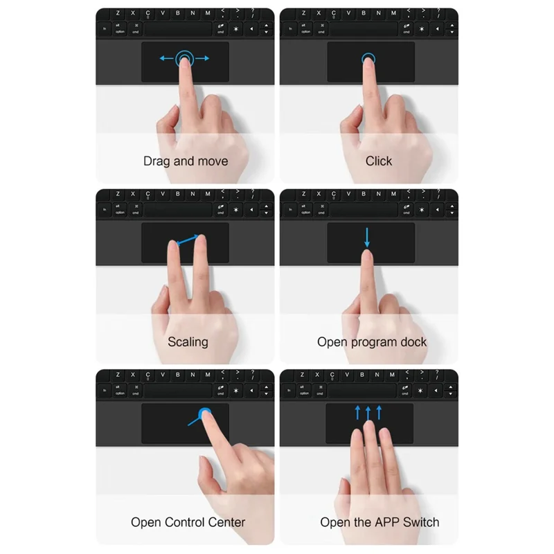 Para iPad Pro 11 (2024) Teclado Bluetooth Magnético Flutuante + Capa de Tablet de Couro - Branco