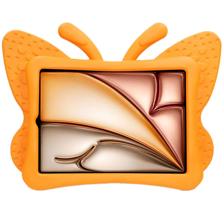For iPad Air 11 (2025) / (2024) Case Butterfly Style Support Kickstand EVA Tablet Cover - Orange