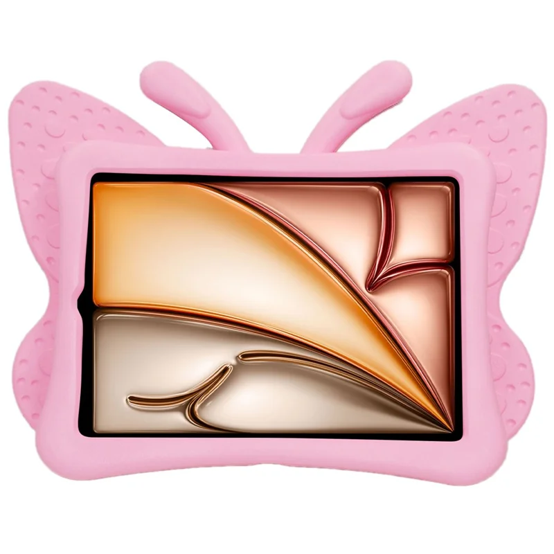 For iPad Air 11 (2026) / (2025) / (2024) Case Butterfly Style Support Kickstand EVA Tablet Cover - Pink