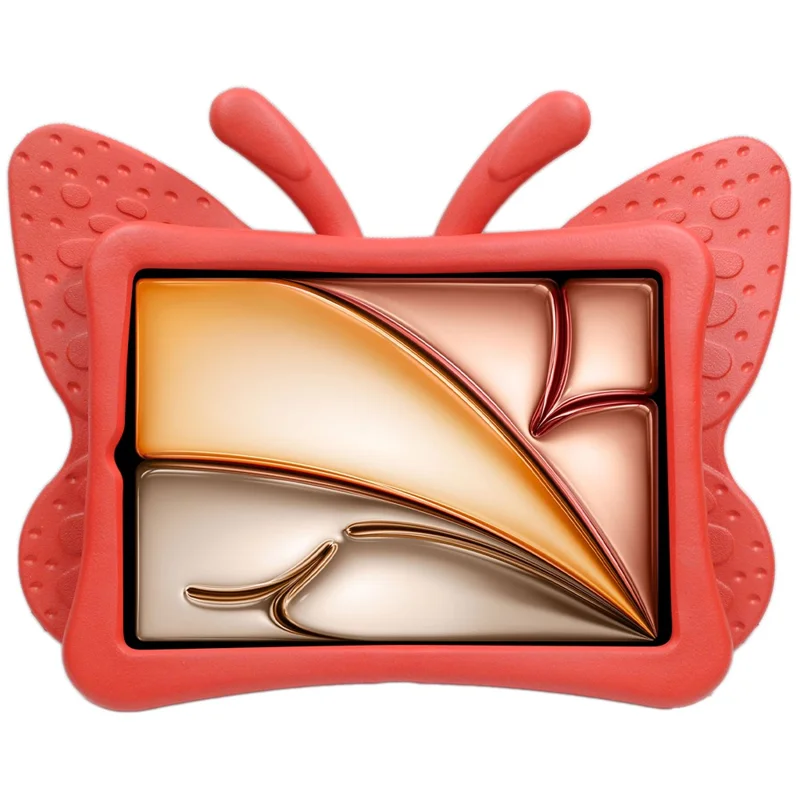For iPad Air 11 (2026) / (2025) / (2024) Case Butterfly Style Support Kickstand EVA Tablet Cover - Red